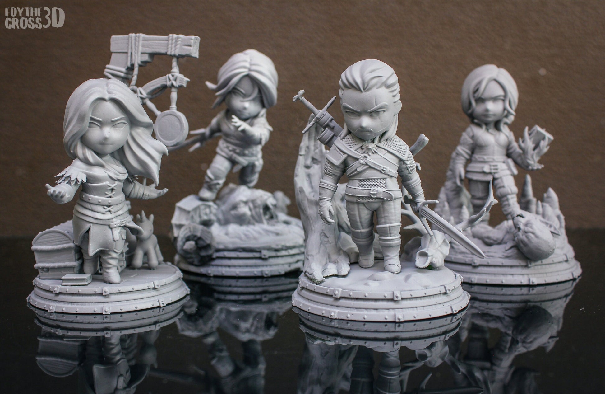 Chibi Found Family | Resin Garage Kit Figure Book Video Game Fan Art | Nomnom Figures