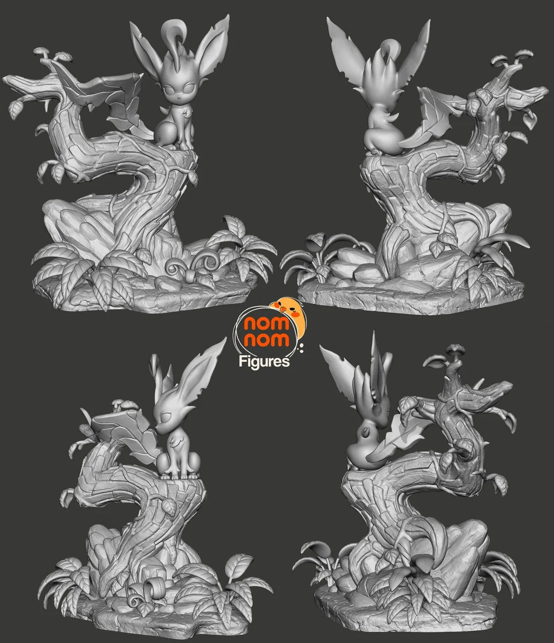Leafy Evolution | Resin Garage Kit Anime Game Fan Art | Nomnom Figures
