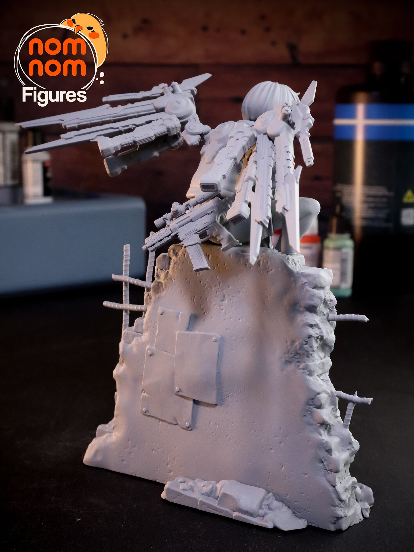 Valrie, Cyberpunk Angel | Resin Garage Kit Figure Original | Nomnom Figures