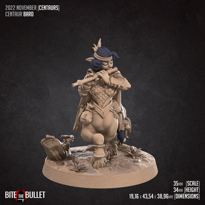 Centaur Bard | TABLETOP SCALE | D&D TTRPG Miniature | Bite the Bullet | Unpainted, Unplated Resin 8k