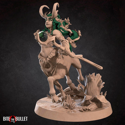 Centaur Dryad Druid | TABLETOP SCALE | D&D TTRPG Miniature | Bite the Bullet | Unpainted, Unplated Resin 8k