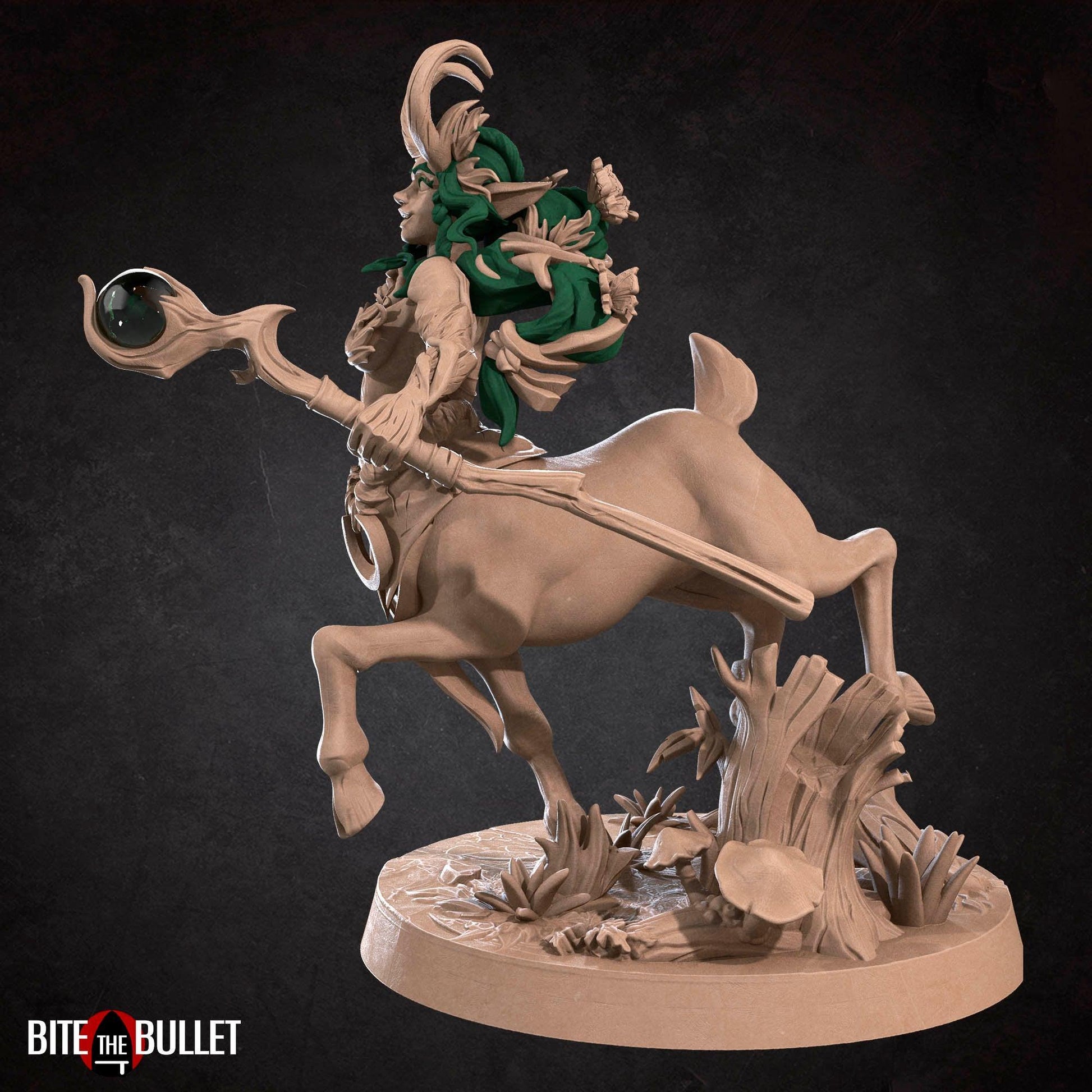 Centaur Dryad Druid | TABLETOP SCALE | D&D TTRPG Miniature | Bite the Bullet | Unpainted, Unplated Resin 8k