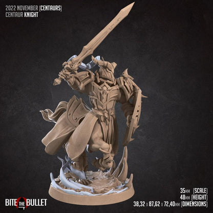 Centaur Knight | TABLETOP SCALE | D&D TTRPG Miniature | Bite the Bullet | Unpainted, Unplated Resin 8k