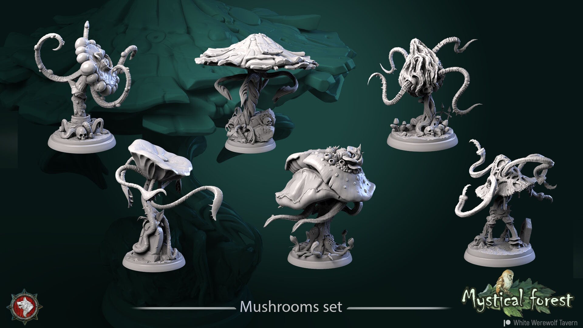 Mushrooms | TABLETOP SCALE | TTRPG Miniature | White Werewolf Tavern