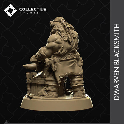 Dwarven Blacksmith | D&D Tabletop Gaming Mini or Display Figure | Collective Studio