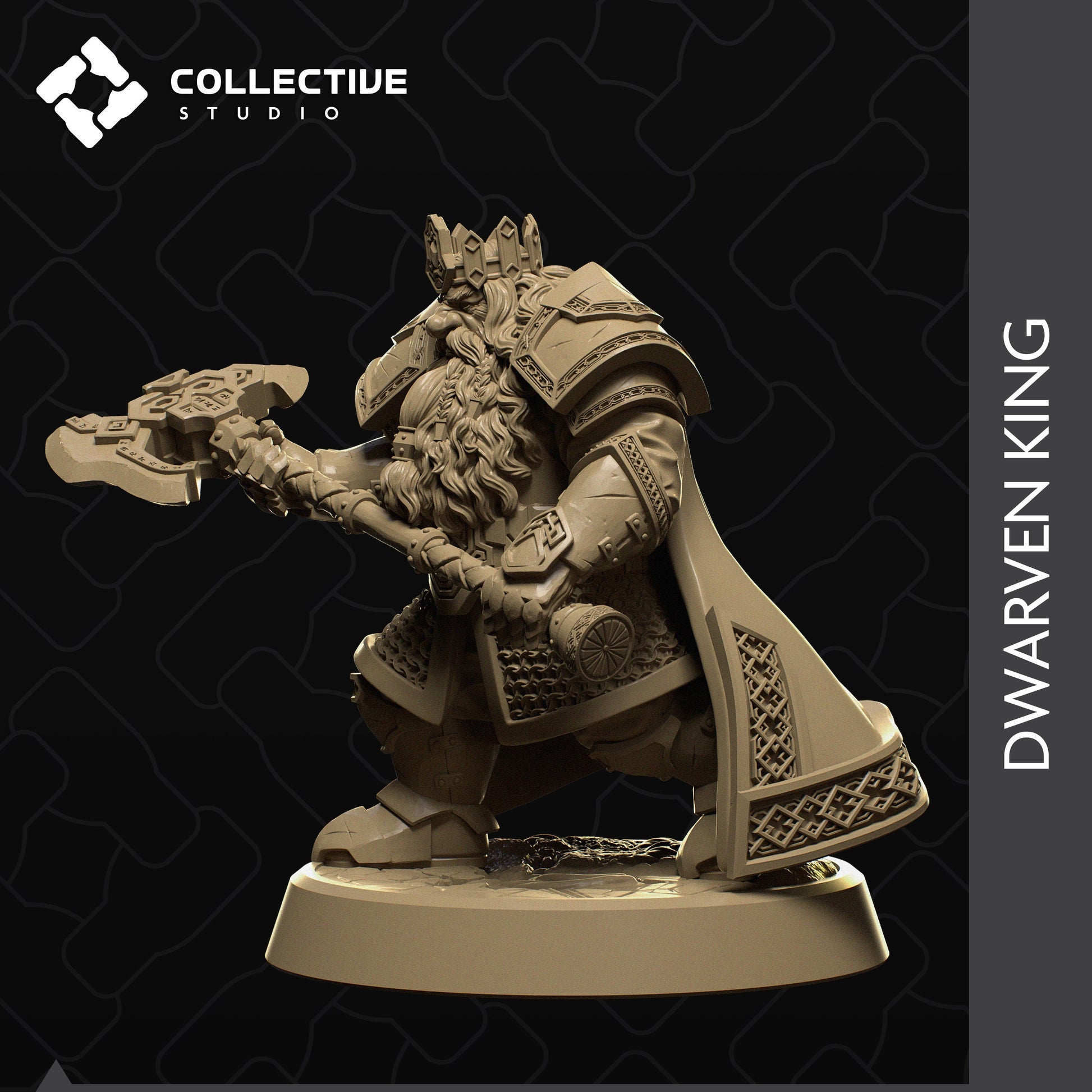 Dwarven King | Tabletop Gaming Mini or Display Figure | Collective Studio
