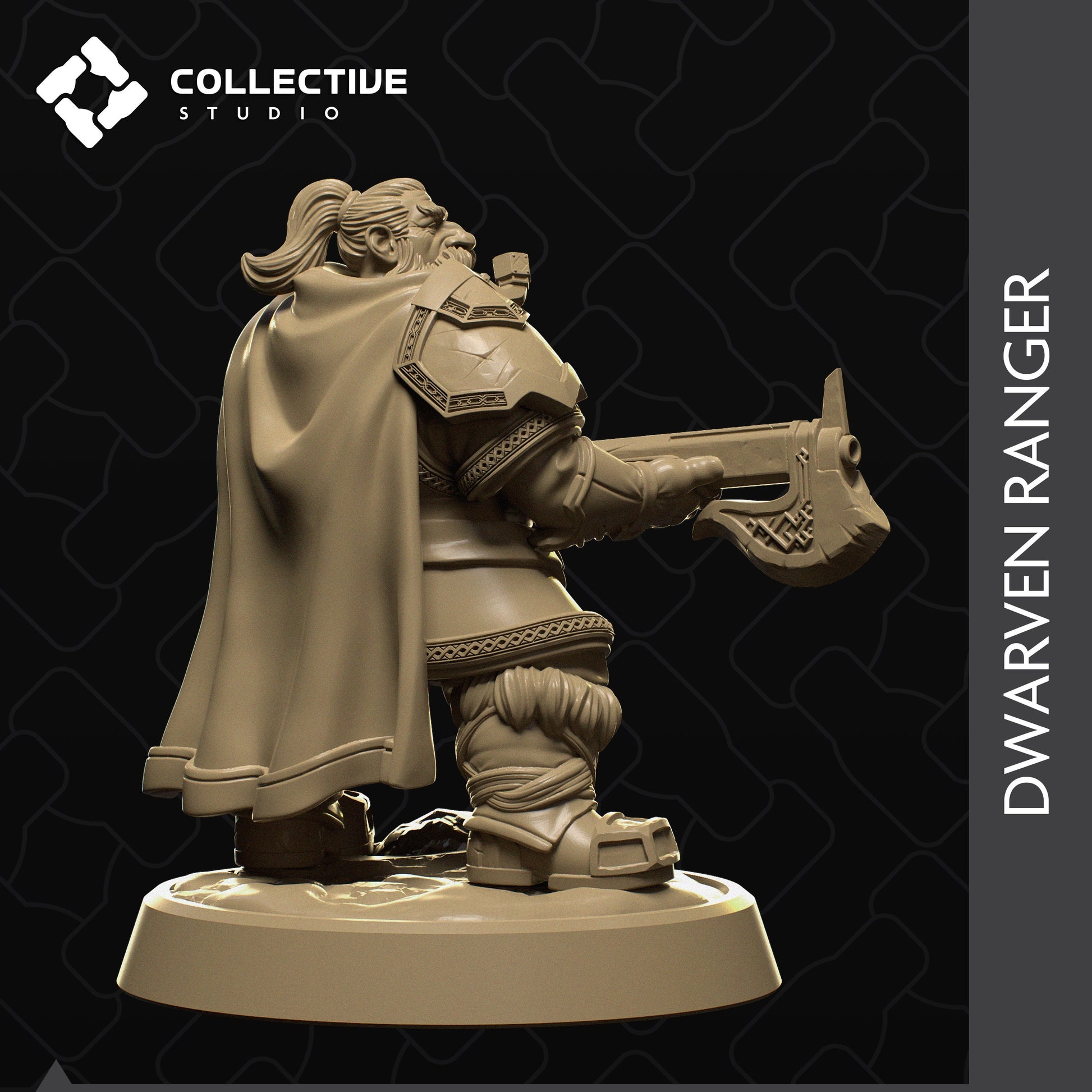 Dwarven Ranger | Tabletop Gaming Mini or Display Figure | Collective Studio