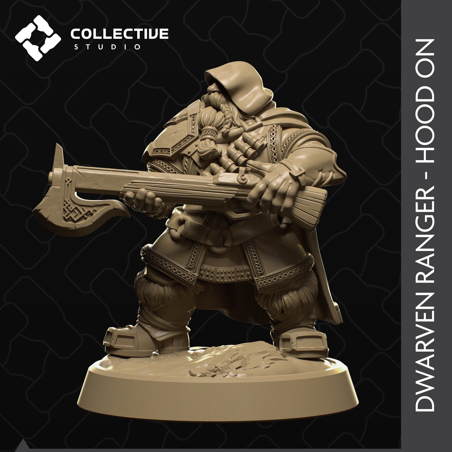Dwarven Ranger | Tabletop Gaming Mini or Display Figure | Collective Studio