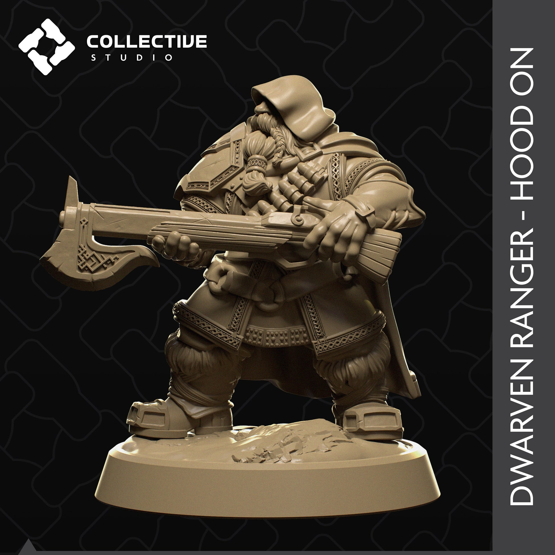 Dwarven Ranger | Tabletop Gaming Mini or Display Figure | Collective Studio