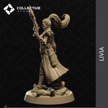 Livia, Elf Drow Ranger | Tabletop Gaming Mini or Display Figure | Collective Studio
