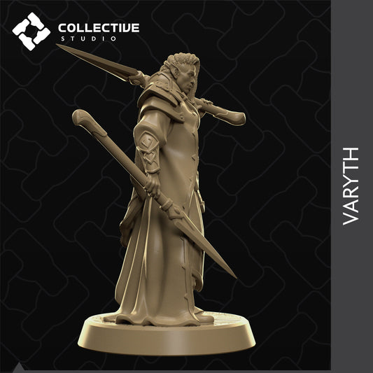Varyth, Drow Elf Fighter Ranger Warrior | D&D Tabletop Gaming Mini or Display Figure | Collective Studio