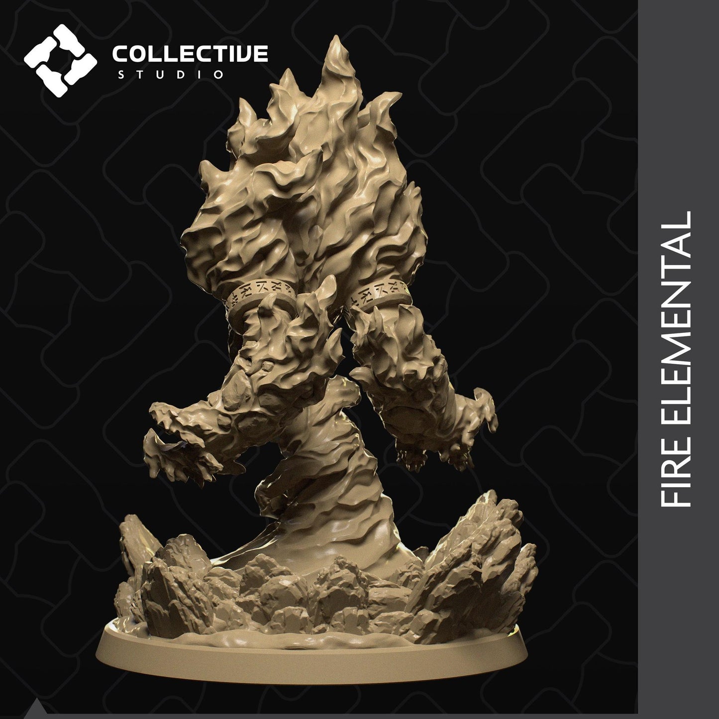 Fire Elemental | Tabletop Gaming Mini or Display Figure | Collective Studio