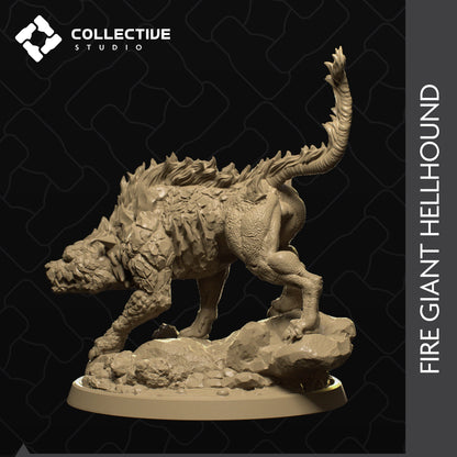Fire Giant Hell Hound | Tabletop Gaming Mini or Display Figure | Collective Studio
