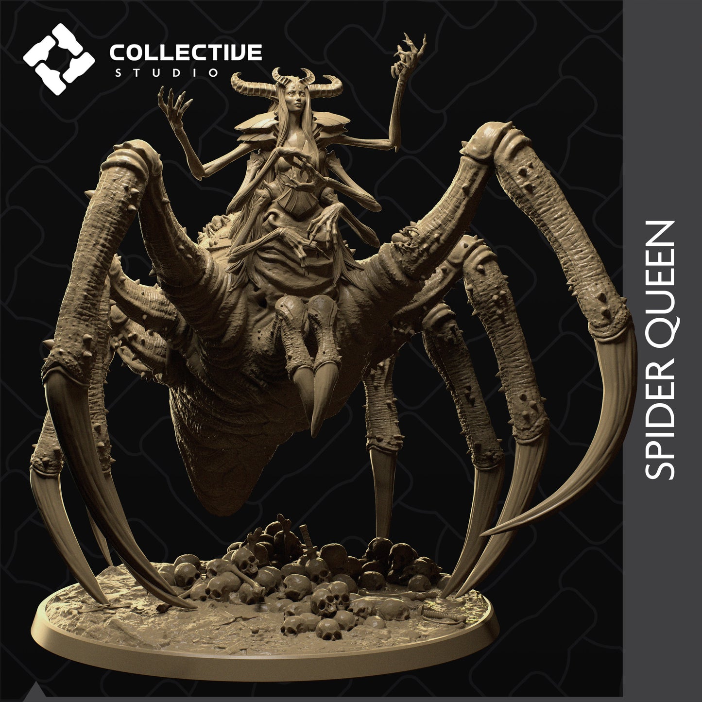 Spider Queen Monster, Underdark Goddess | Tabletop Gaming Mini or Display Figure | Collective Studio