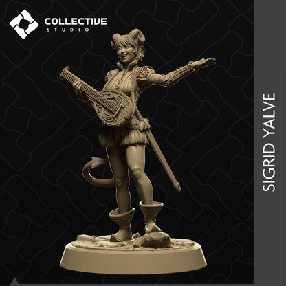 Sigrid Yalve, Tiefling Bard | Tabletop Gaming Mini or Display Figure | Collective Studio
