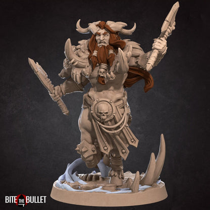 Centaur Barbarian | TABLETOP SCALE | D&D TTRPG Miniature | Bite the Bullet | Unpainted, Unplated Resin 8k