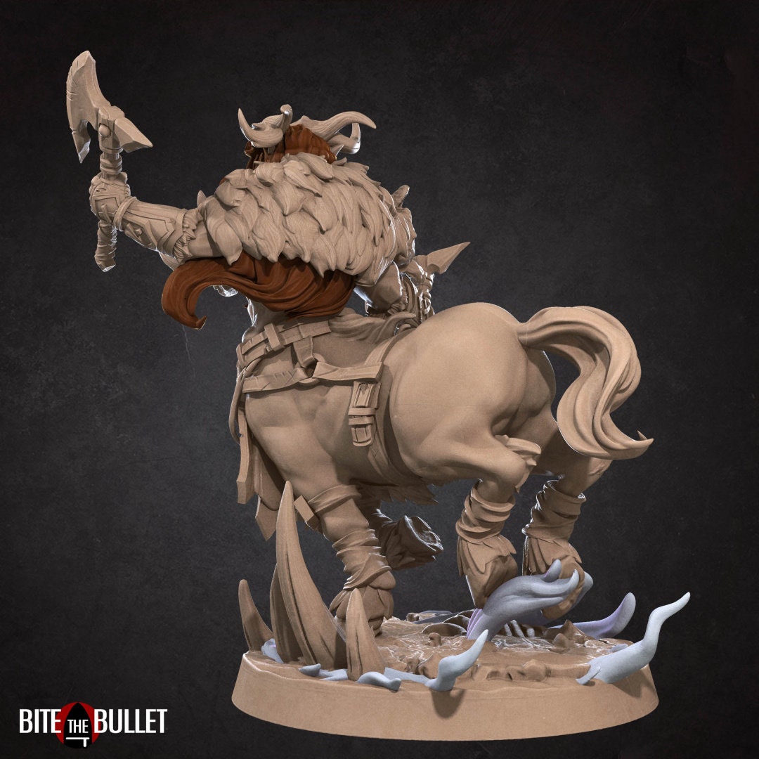 Centaur Barbarian | TABLETOP SCALE | D&D TTRPG Miniature | Bite the Bullet | Unpainted, Unplated Resin 8k