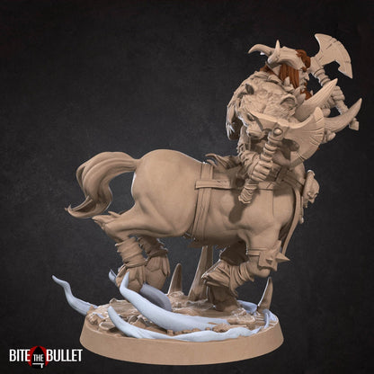 Centaur Barbarian | TABLETOP SCALE | D&D TTRPG Miniature | Bite the Bullet | Unpainted, Unplated Resin 8k
