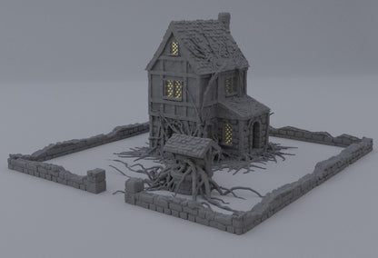 Corrupted Farm House | D&D TTRPG Playable 3D Printed Building Terrain Scenery | MiniatureLand
