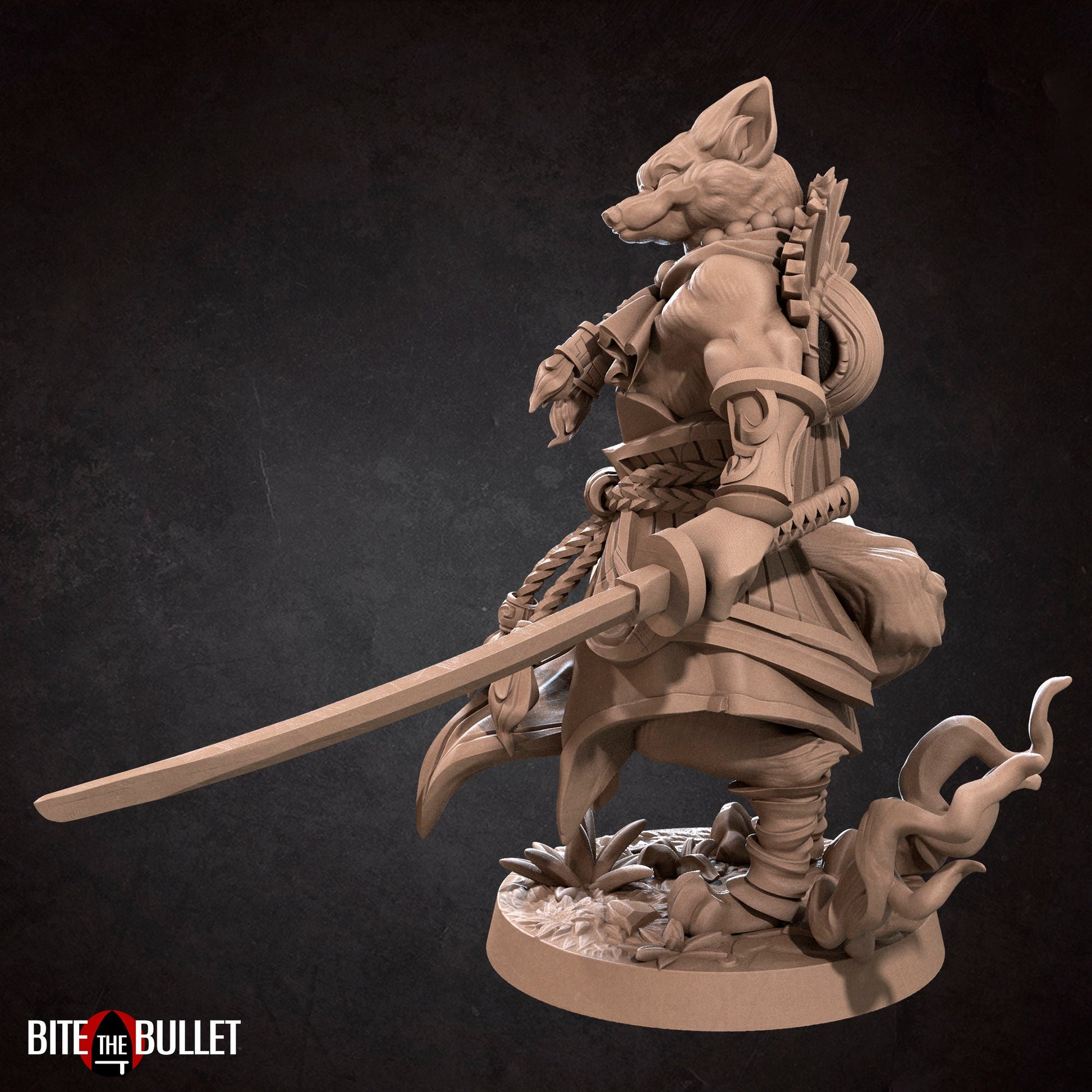 Foxfolk Monk | TABLETOP SCALE | D&D TTRPG Miniature | Bite the Bullet | Unpainted, Unplated Resin 8k
