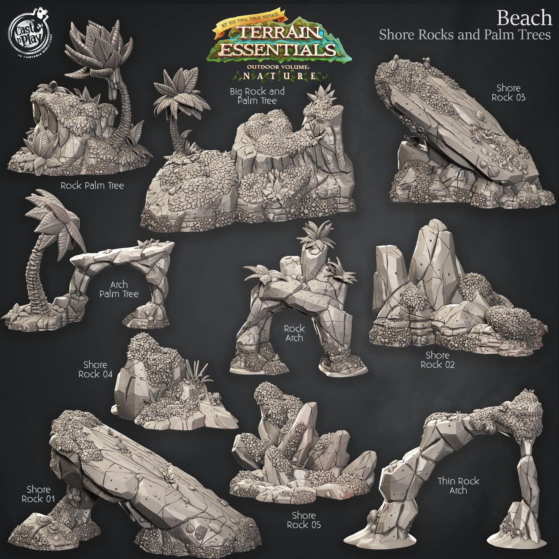 Beach Terrain Essentials | D&D Scatter Miniature | Terrain Essentials