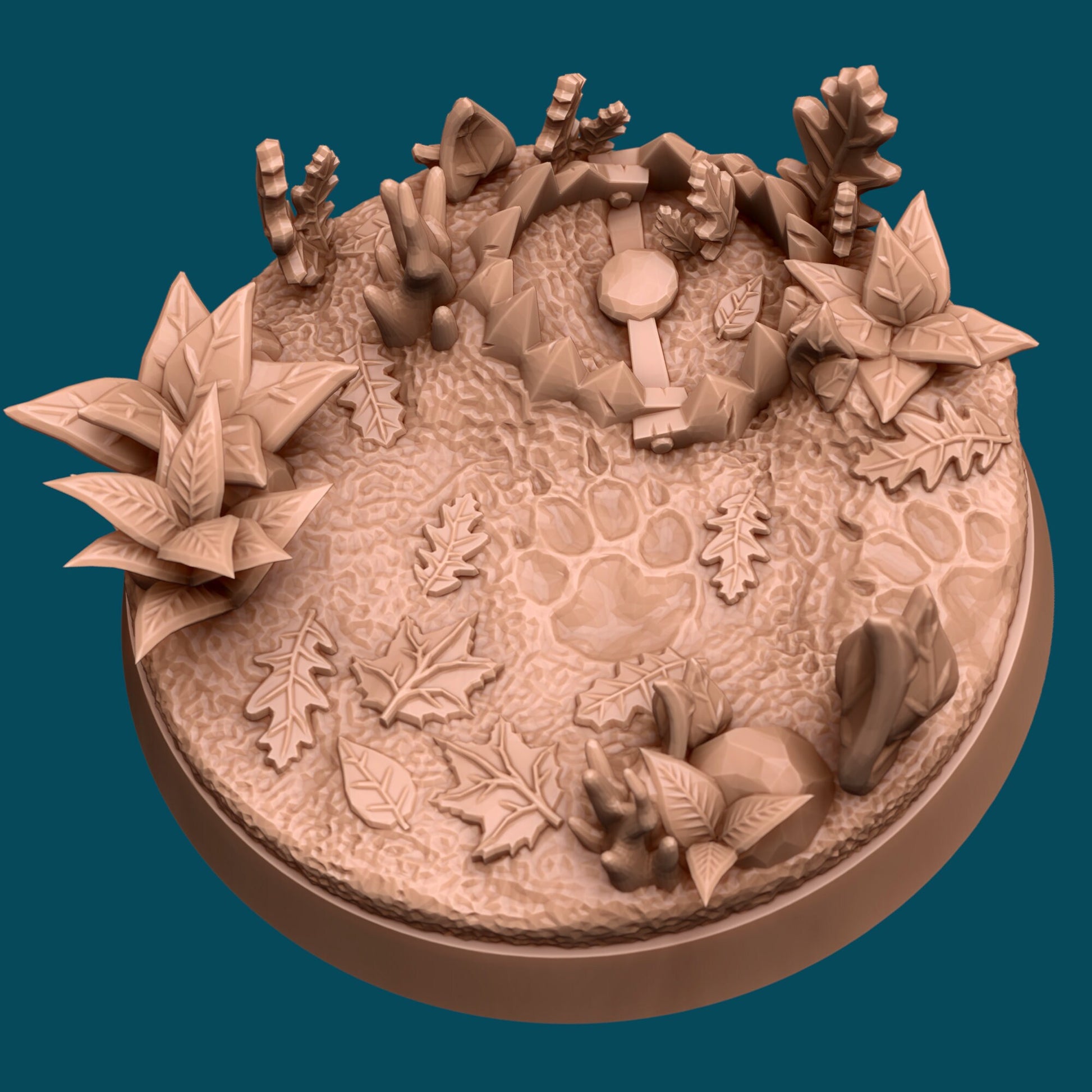 Forest Tracking Bases | TTRPG Miniature Sculpted Base | Awkward Penguin's Minis