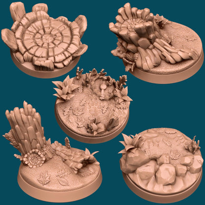 Forest Tracking Bases | TTRPG Miniature Sculpted Base | Awkward Penguin's Minis