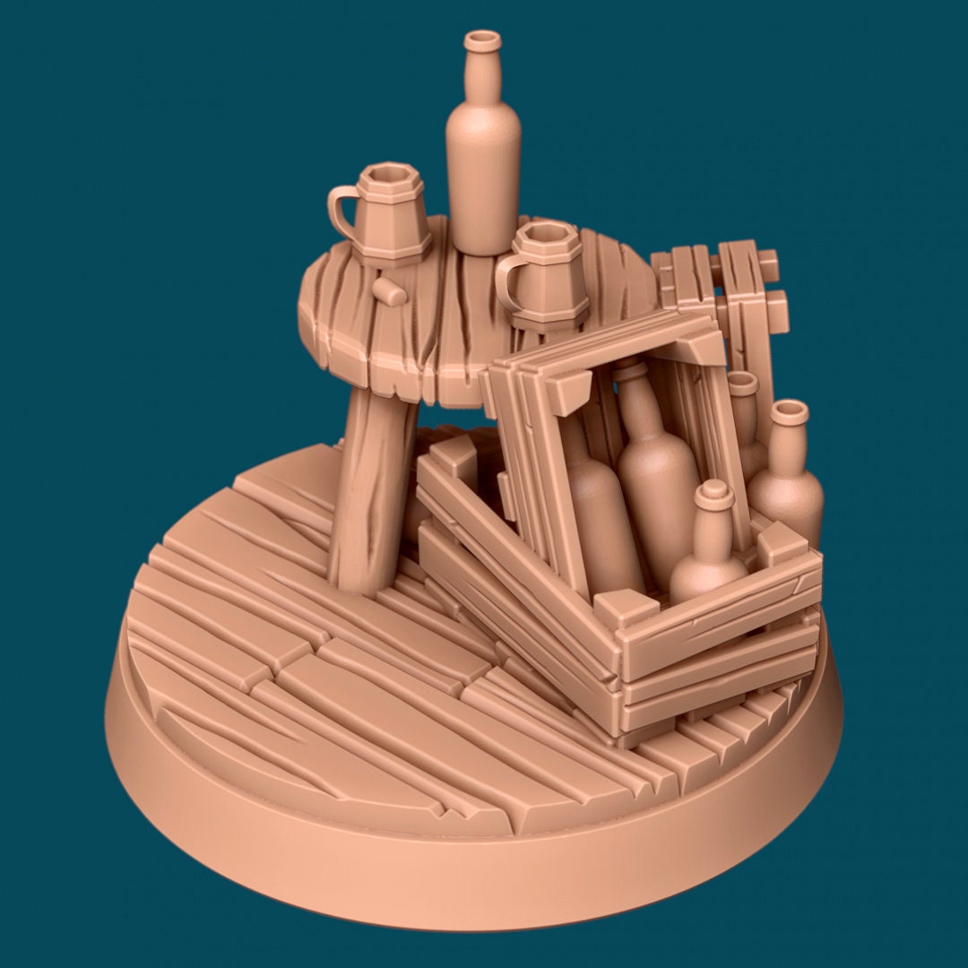 Market Bases | TTRPG Miniature Sculpted Base | Awkward Penguin's Minis