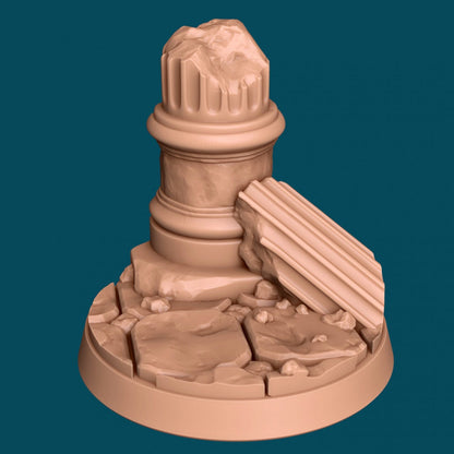Ruins Bases | TTRPG Miniature Sculpted Base | Awkward Penguin's Minis