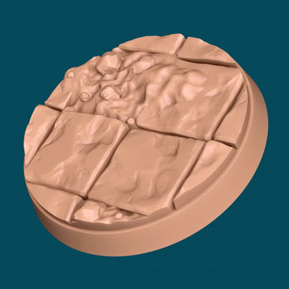 Ruins Bases | TTRPG Miniature Sculpted Base | Awkward Penguin's Minis