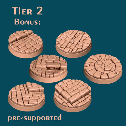 Streets and Pavements Bases | TTRPG Miniature Sculpted Base | Awkward Penguin's Minis