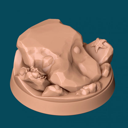 Under the Sea Bases | TTRPG Miniature Sculpted Base | Awkward Penguin's Minis