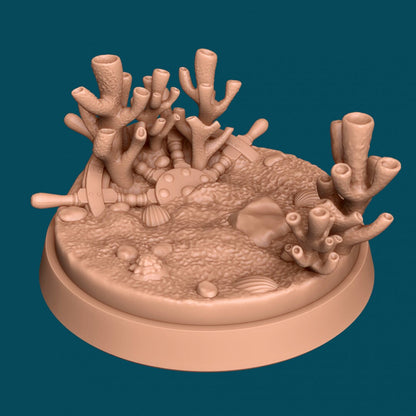Under the Sea Bases | TTRPG Miniature Sculpted Base | Awkward Penguin's Minis