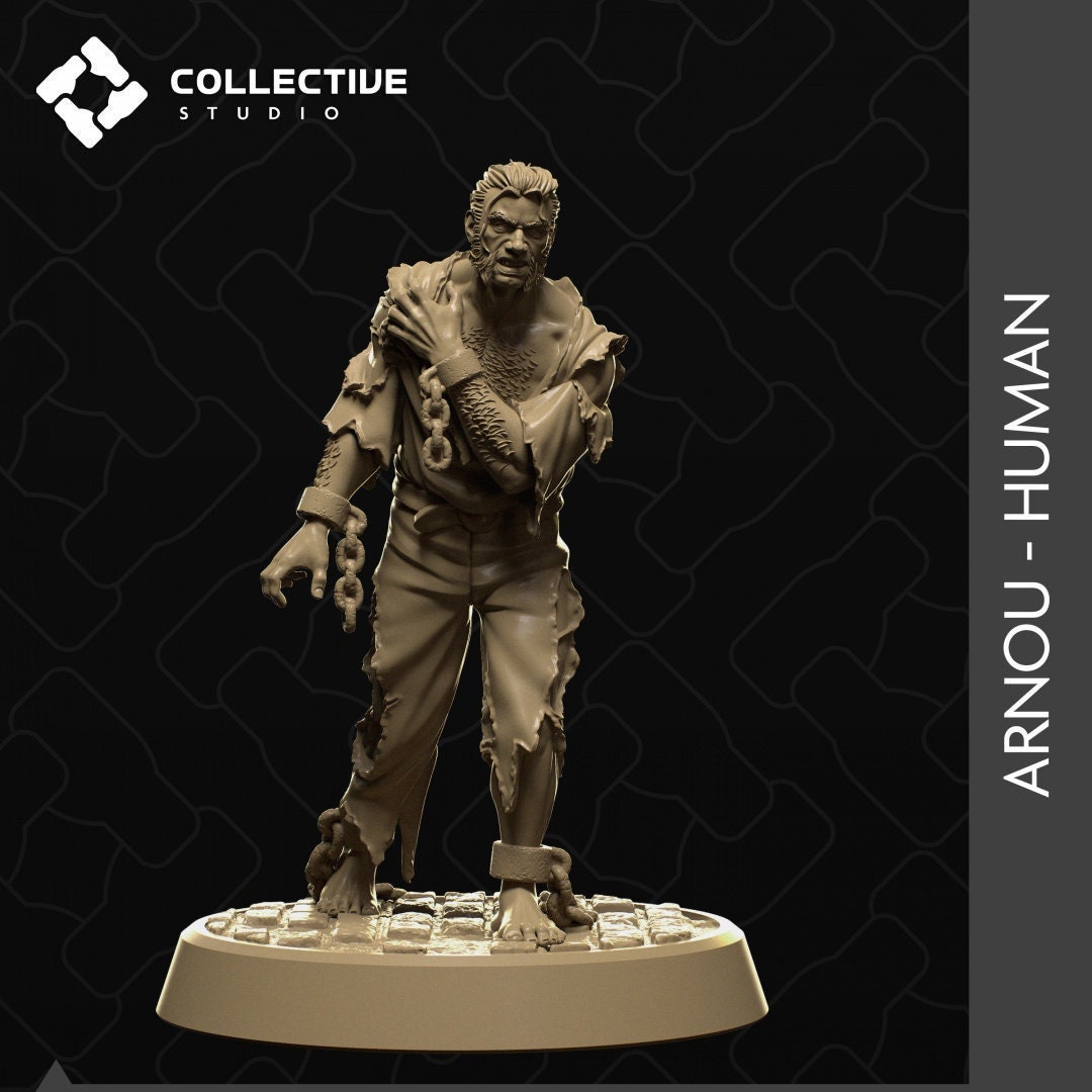Arnou, Werewolf Human Form | Tabletop Gaming Mini or Display Figure | Collective Studio