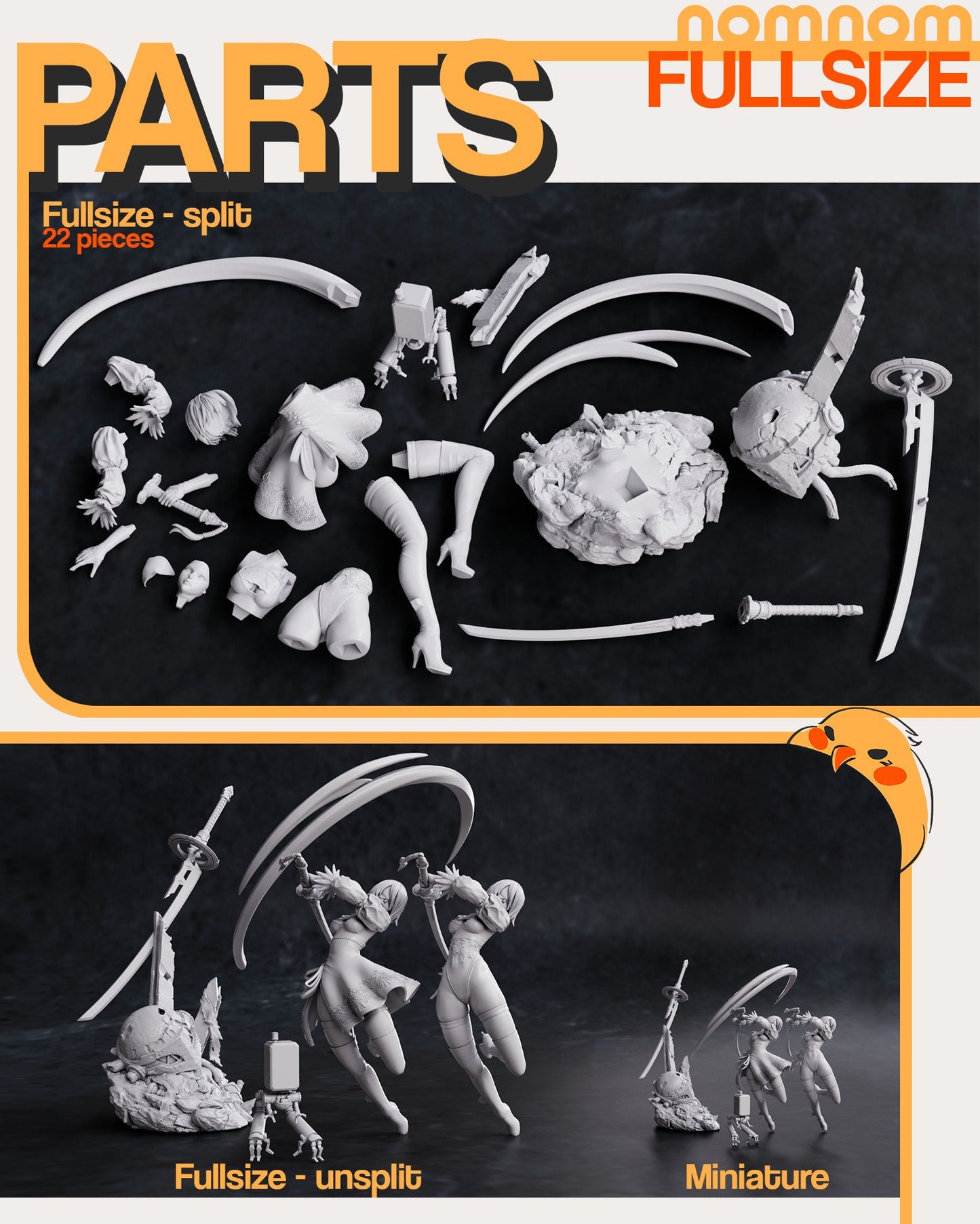 Combat Android | Resin Garage Kit Figure Game Fan Art | Nomnom Figures