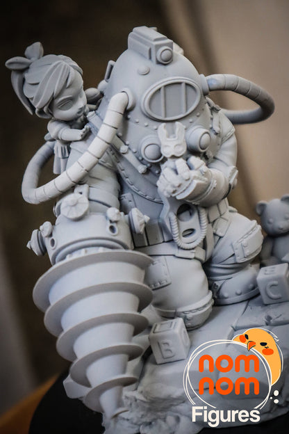 Chibi Rapture Family | Resin Garage Kit Figure Video Game Fan Art | Nomnom Figures