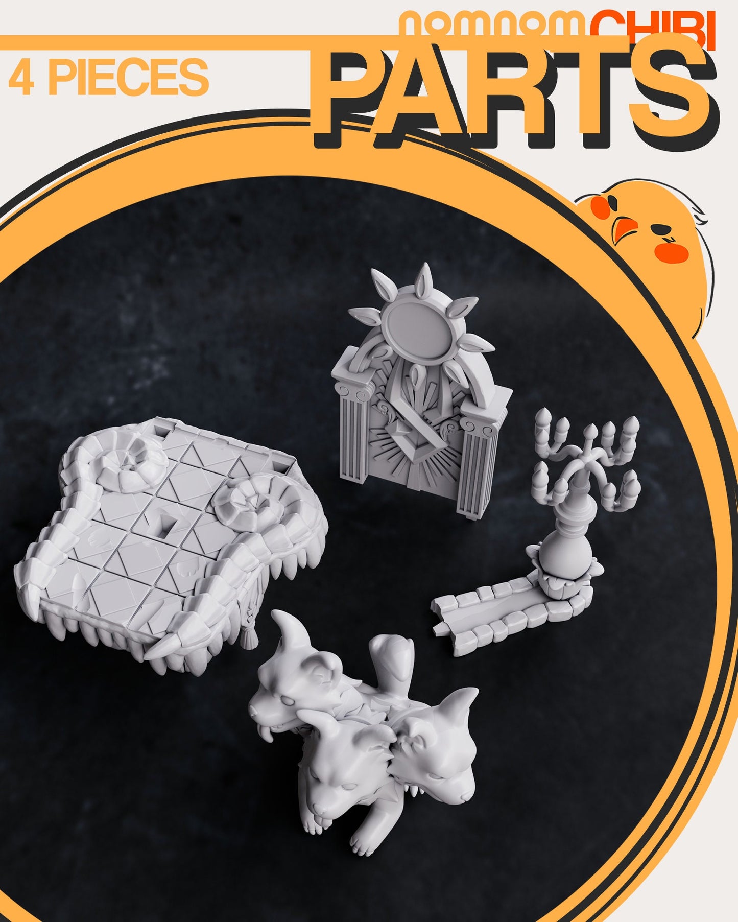 Chibi Cerberus | Resin Garage Kit Figure Video Game Fan Art | Nomnom Figures