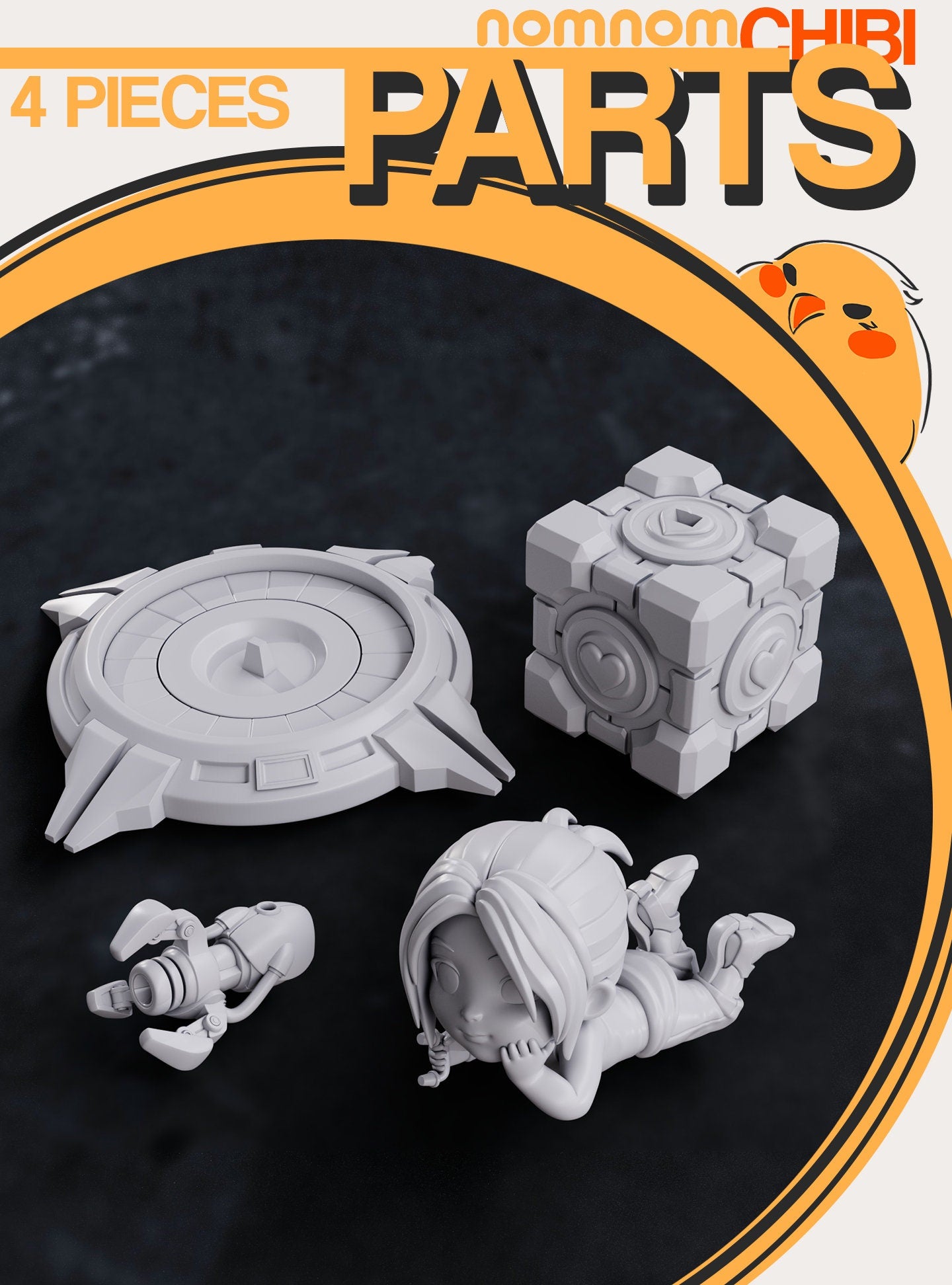 Chibi Test Subject | Resin Garage Kit Figure Video Game Fan Art | Nomnom Figures