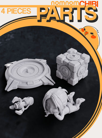 Chibi Test Subject | Resin Garage Kit Figure Video Game Fan Art | Nomnom Figures