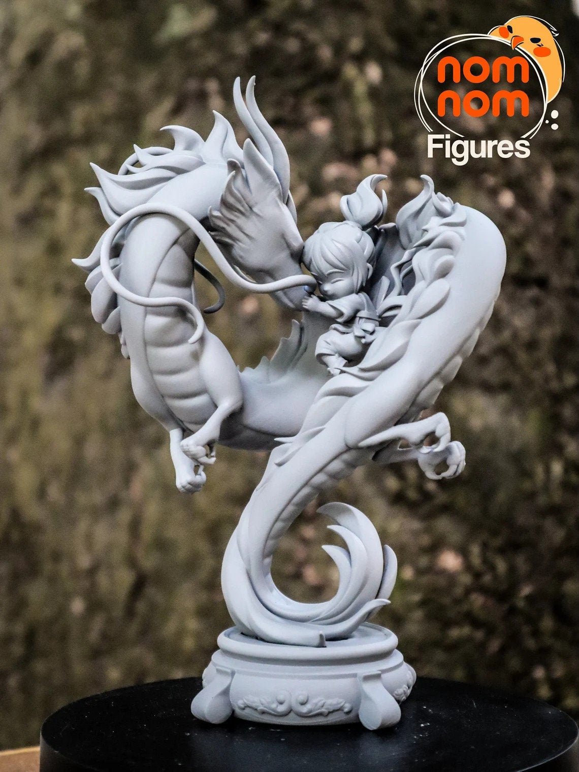 Girl and River Spirit | Resin Garage Kit Figure Anime Fan Art | Nomnom Figures