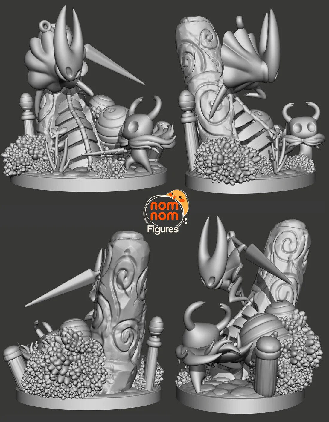 Knight and Hornet | Resin Garage Kit Figure Video Game Fan Art | Nomnom Figures