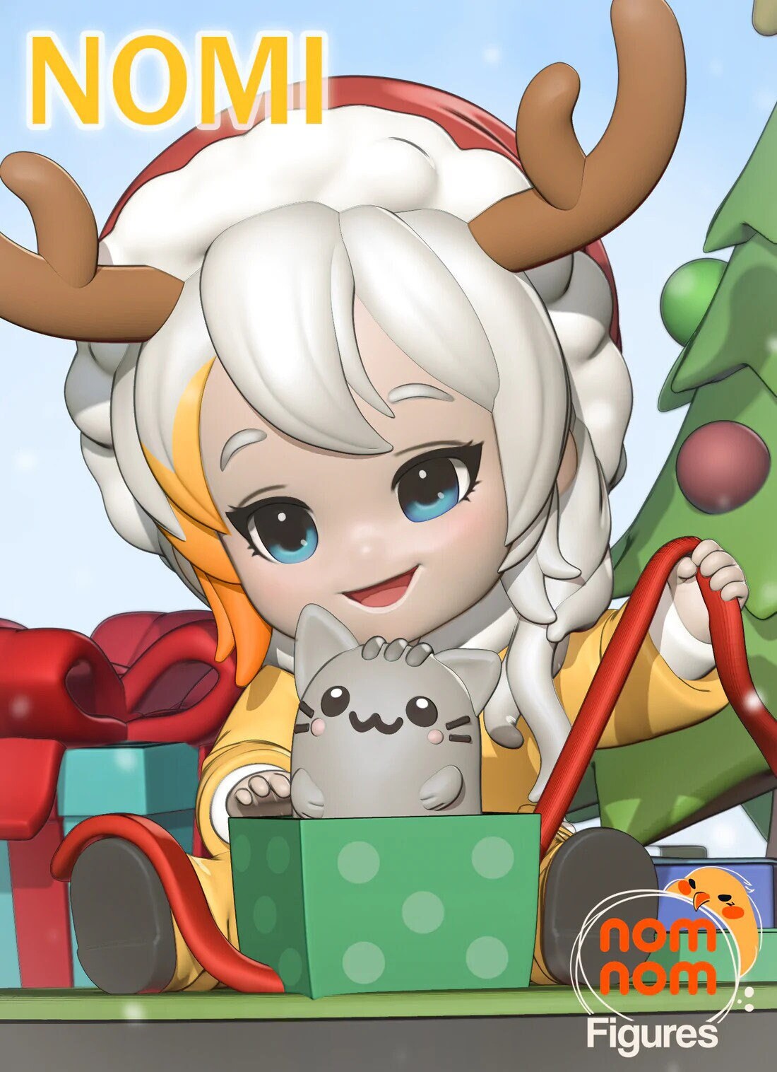 Chibi Nomi Christmas | Resin Garage Kit Figure Original Character | Nomnom Figures