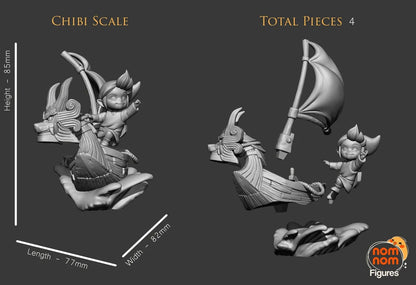 Chibi Wind Adventurer | Resin Garage Kit Figure Video Game Fan Art | Nomnom Figures