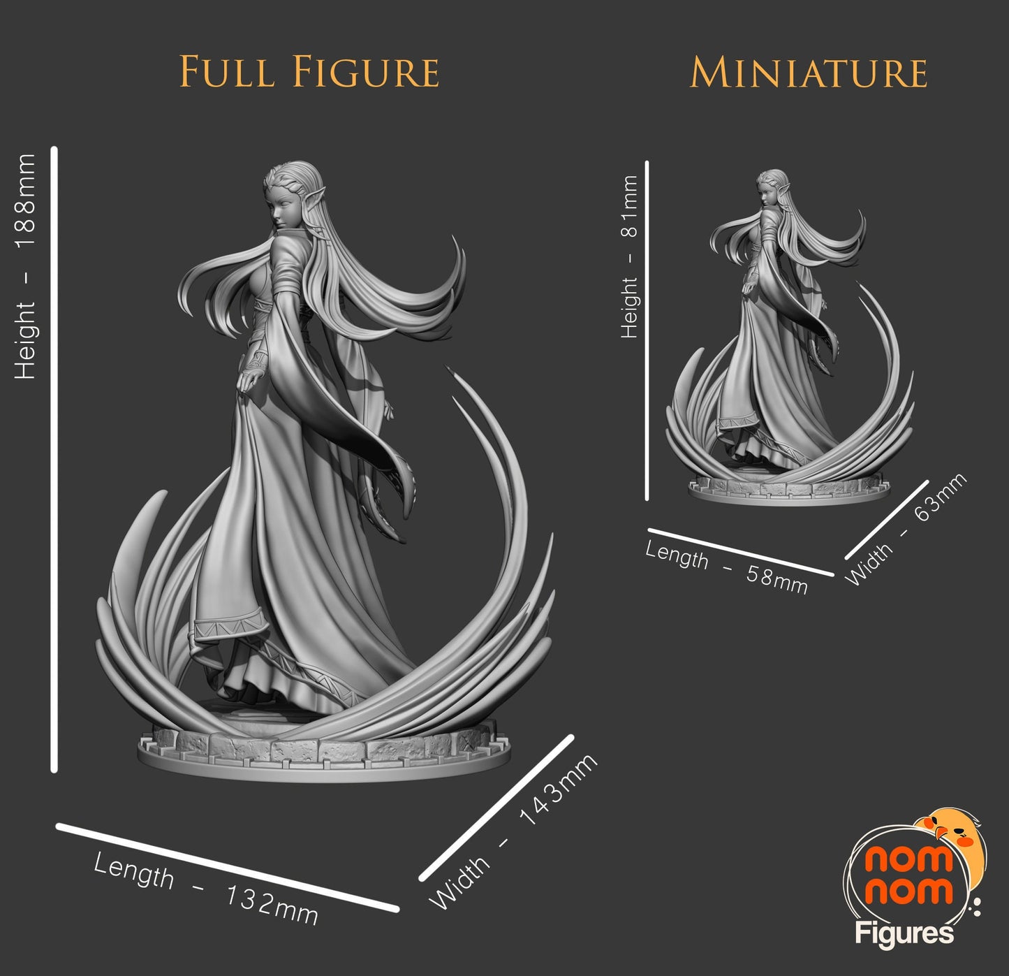 Powerful Princess | Resin Garage Kit Figure Video Game Fan Art | Nomnom Figures