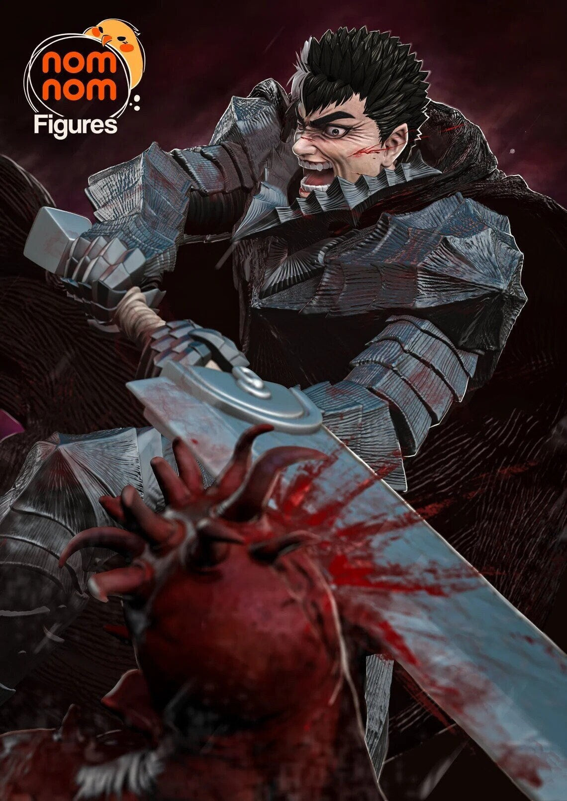 Black Swordsman | Resin Garage Kit Figure Anime Manga Fan Art | Nomnom Figures