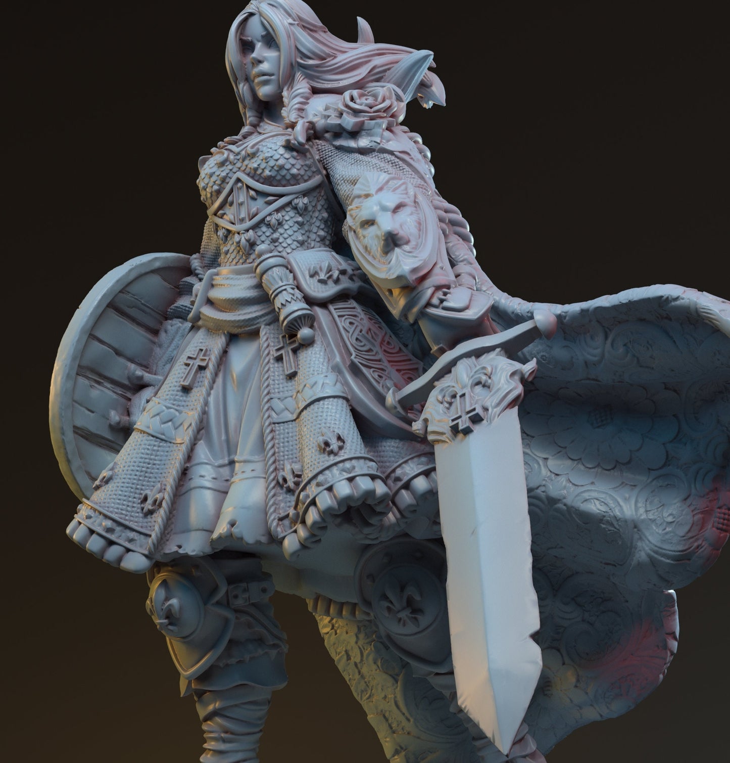 Arturia, Human Knight Queen | D&D TTRPG Miniature | Hardwitch Games