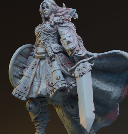 Arturia, Human Knight Queen | D&D TTRPG Miniature | Hardwitch Games