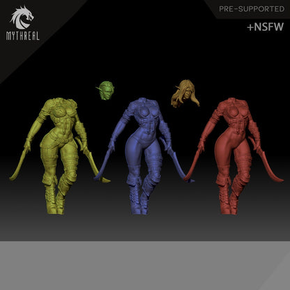 Hanza, Elf Drow Fighter | D&D TTRPG Miniature | Hardwitch Games