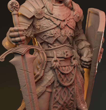 Lancelot, Human Knight Paladin | D&D TTRPG Miniature | Hardwitch Games