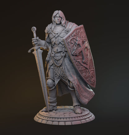 Lancelot, Human Knight Paladin | D&D TTRPG Miniature | Hardwitch Games